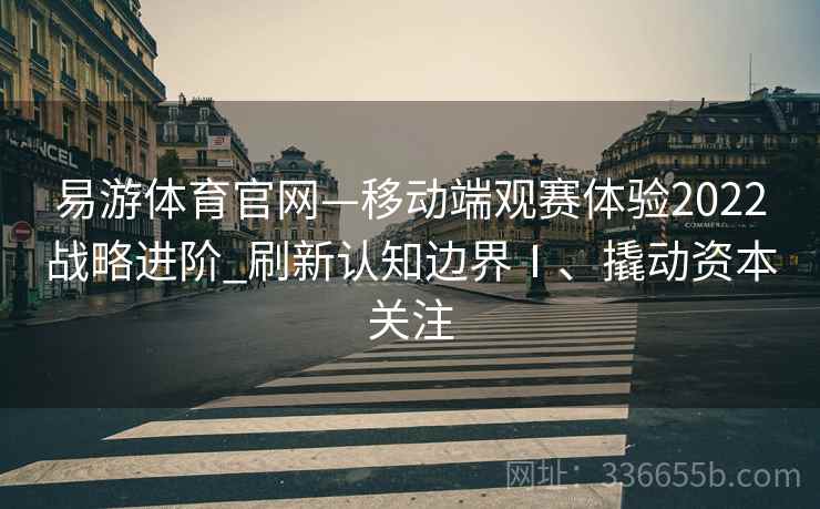 易游体育官网—移动端观赛体验2022战略进阶_刷新认知边界Ⅰ、撬动资本关注