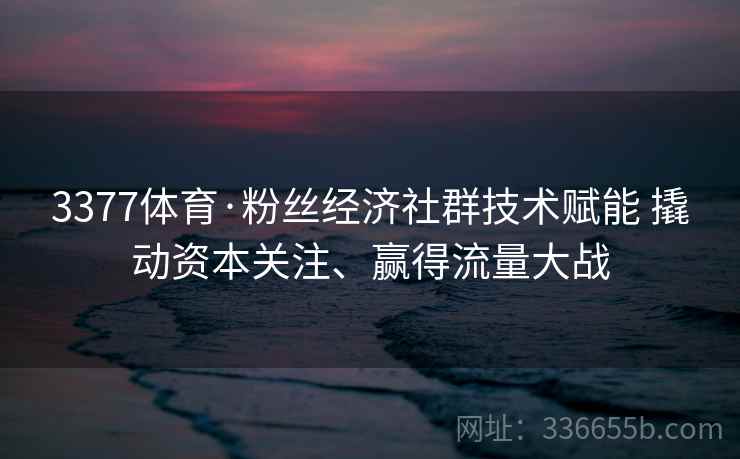 3377体育·粉丝经济社群技术赋能 撬动资本关注、赢得流量大战