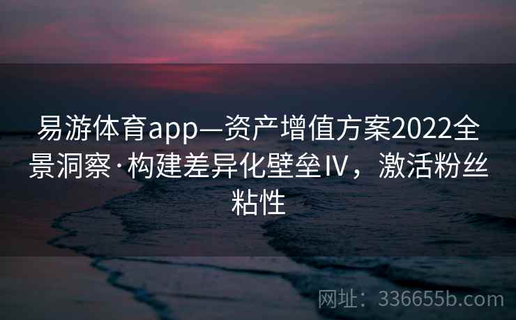 易游体育app—资产增值方案2022全景洞察·构建差异化壁垒Ⅳ，激活粉丝粘性